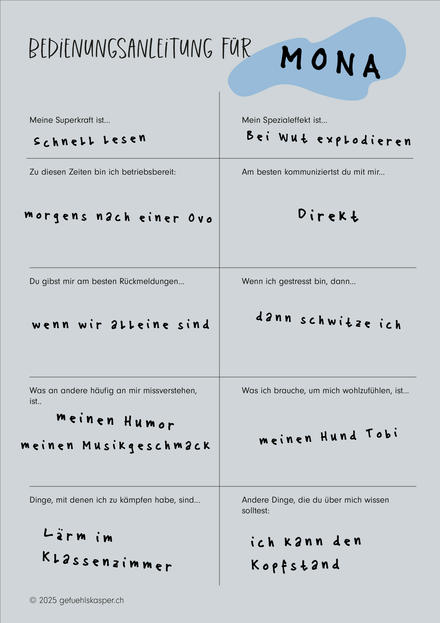 Bedienungsanleitung für Menschen